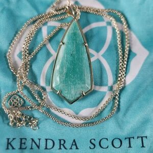 Kendra Scott Carole Gold Amazonite Long Necklace, vintage, preloved